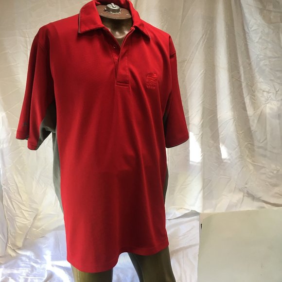 Stormtech Performance Men's XL Polo Short Sleeve Shirt Red Gray FLOW Logo - Picture 1 of 16